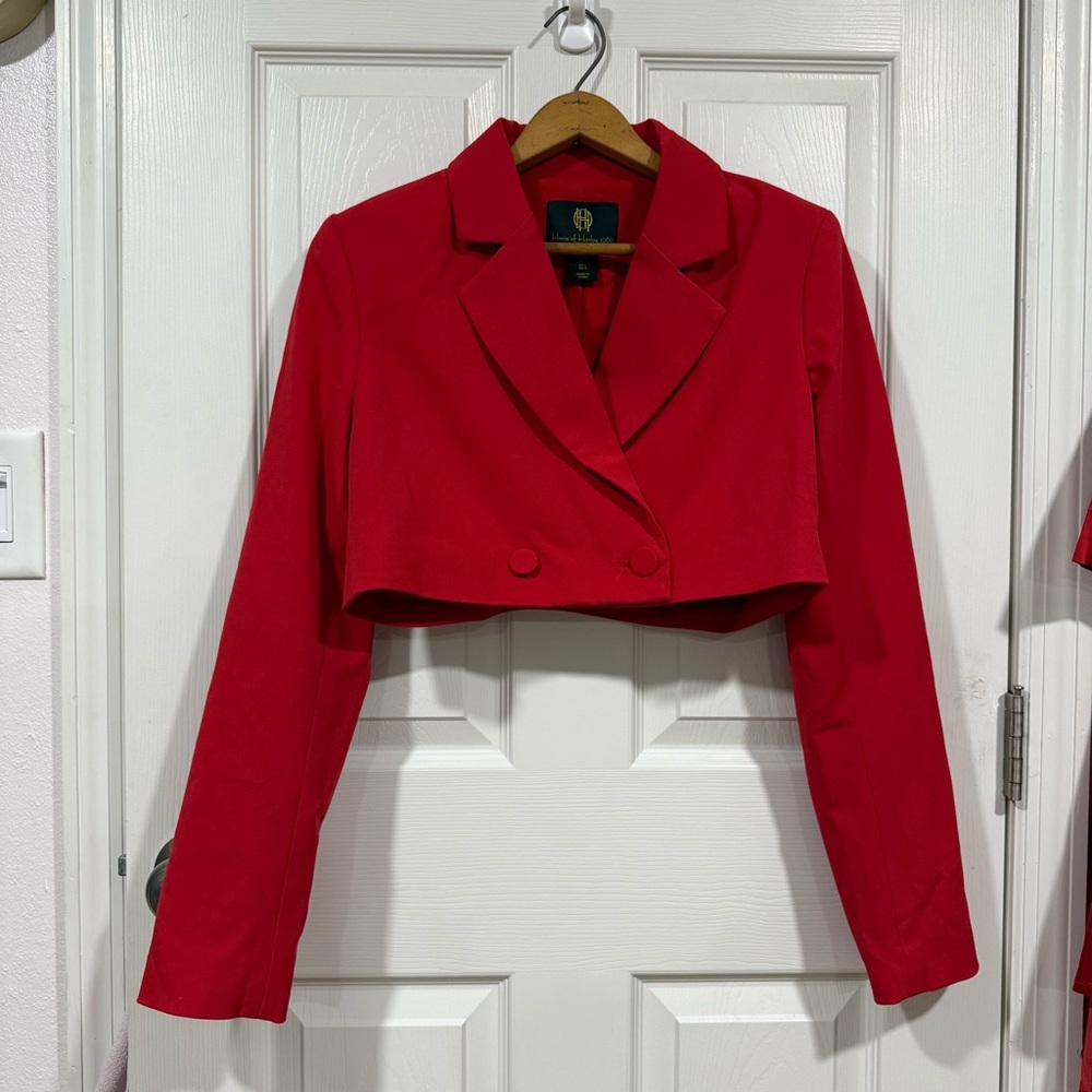 House of Harlow 1960 Red Cropped Blazer
